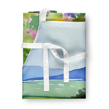 Load image into Gallery viewer, Massachusetts Mayflowers in Watercolor Apron – Artist-Designed Kitchen, BBQ &amp; Craft Apron