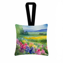 Load image into Gallery viewer, Massachusetts Mayflowers in Watercolor Hanging Square Fabric Ornament 3.5 × 3.5