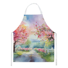 Load image into Gallery viewer, Michigan Apple Blossoms in Watercolor Apron – Artist-Designed Kitchen, BBQ &amp; Craft Apron