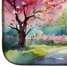 Load image into Gallery viewer, Michigan Apple Blossoms in Watercolor Dish Drying Mat