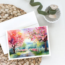 Load image into Gallery viewer, Michigan Apple Blossoms in Watercolor Greeting Cards -  Blank Note Cards – 8-Pack of Artist-Designed Cards with Envelopes