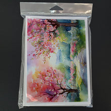 Load image into Gallery viewer, Michigan Apple Blossoms in Watercolor Greeting Cards -  Blank Note Cards – 8-Pack of Artist-Designed Cards with Envelopes