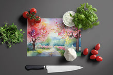 Load image into Gallery viewer, Michigan Apple Blossoms in Watercolor Glass Cutting Boards – Durable, Decorative Kitchen Art Large