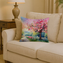 Load image into Gallery viewer, Michigan Apple Blossoms in Watercolor Throw Pillow