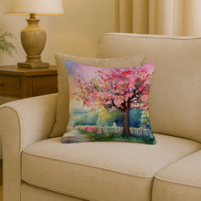 Load image into Gallery viewer, Michigan Apple Blossoms in Watercolor Throw Pillow