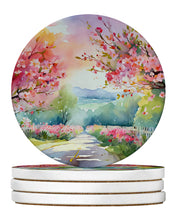Load image into Gallery viewer, Michigan Apple Blossoms in Watercolor Large Sandstone Coasters Pack of 4