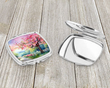 Load image into Gallery viewer, Michigan Apple Blossoms in Watercolor Compact Mirror