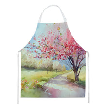 Load image into Gallery viewer, Michigan Apple Blossoms in Watercolor Apron – Artist-Designed Kitchen, BBQ &amp; Craft Apron