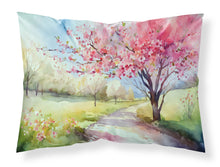 Load image into Gallery viewer, Michigan Apple Blossoms in Watercolor Fabric Standard Pillowcase – Artistic Decorative Front, White Back