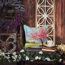 Load image into Gallery viewer, Michigan Apple Blossoms in Watercolor Throw Pillow