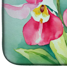 Load image into Gallery viewer, Minnesota Pink and White Lady s Slippers in Watercolor Dish Drying Mat