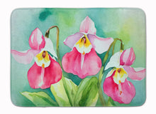 Load image into Gallery viewer, Minnesota Pink and White Lady�s Slippers in Watercolor Memory Foam Kitchen Mat