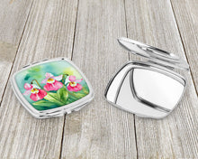 Load image into Gallery viewer, Minnesota Pink and White Lady�s Slippers in Watercolor Compact Mirror