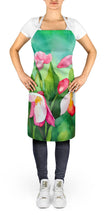 Load image into Gallery viewer, Minnesota Pink and White Lady�s Slippers in Watercolor Apron – Artist-Designed Kitchen, BBQ &amp; Craft Apron