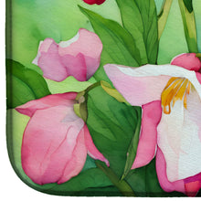 Load image into Gallery viewer, Minnesota Pink and White Lady s Slippers in Watercolor Dish Drying Mat
