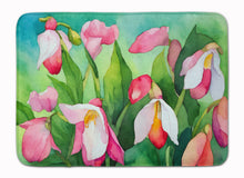 Load image into Gallery viewer, Minnesota Pink and White Lady�s Slippers in Watercolor Memory Foam Kitchen Mat