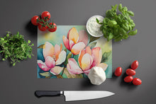 Load image into Gallery viewer, Mississippi Magnolia in Watercolor Glass Cutting Boards – Durable, Decorative Kitchen Art Large