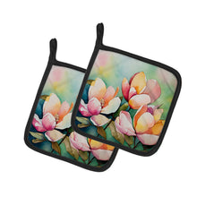 Load image into Gallery viewer, Mississippi Magnolia in Watercolor Pair of Pot Holders