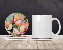 Load image into Gallery viewer, Mississippi Magnolia in Watercolor Large Sandstone Coasters Pack of 4