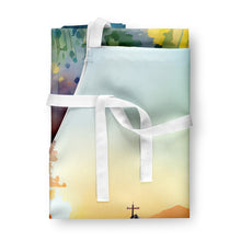 Load image into Gallery viewer, Montana Bitterroot in Watercolor Apron – Artist-Designed Kitchen, BBQ &amp; Craft Apron