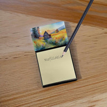 Load image into Gallery viewer, Montana Bitterroot in Watercolor Sticky Note Holder- Refiilable Desk Accessory Note Pad