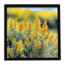 Load image into Gallery viewer, Nebraska Goldenrod in Watercolor Framed Metal Print