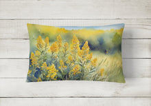 Load image into Gallery viewer, Nebraska Goldenrod in Watercolor Fabric Decorative Pillow