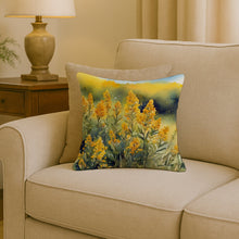 Load image into Gallery viewer, Nebraska Goldenrod in Watercolor Throw Pillow
