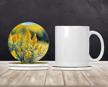 Load image into Gallery viewer, Nebraska Goldenrod in Watercolor Large Sandstone Coasters Pack of 4