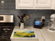 Load image into Gallery viewer, Nebraska Goldenrod in Watercolor Glass Cutting Boards – Durable, Decorative Kitchen Art Large