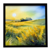 Load image into Gallery viewer, Nebraska Goldenrod in Watercolor Framed Metal Print