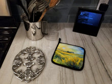 Load image into Gallery viewer, Nebraska Goldenrod in Watercolor Pair of Pot Holders