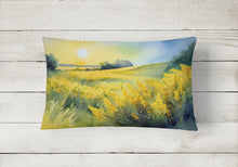 Load image into Gallery viewer, Nebraska Goldenrod in Watercolor Fabric Decorative Pillow