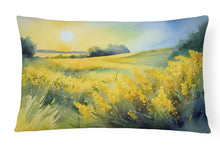 Load image into Gallery viewer, Nebraska Goldenrod in Watercolor Fabric Decorative Pillow
