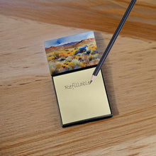 Load image into Gallery viewer, Nevada Sagebrush in Watercolor Sticky Note Holder- Refiilable Desk Accessory Note Pad