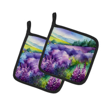Load image into Gallery viewer, New Hampshire Purple Lilac in Watercolor Pair of Pot Holders