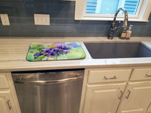 Load image into Gallery viewer, New Jersey Violet in Watercolor Dish Drying Mat