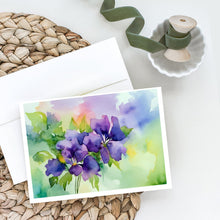 Load image into Gallery viewer, New Jersey Violet in Watercolor Greeting Cards -  Blank Note Cards – 8-Pack of Artist-Designed Cards with Envelopes