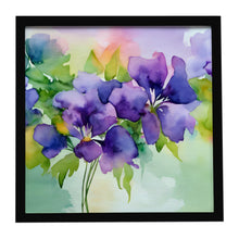 Load image into Gallery viewer, New Jersey Violet in Watercolor Framed Metal Print