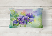 Load image into Gallery viewer, New Jersey Violet in Watercolor Fabric Decorative Pillow