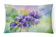 Load image into Gallery viewer, New Jersey Violet in Watercolor Fabric Decorative Pillow