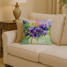Load image into Gallery viewer, New Jersey Violet in Watercolor Throw Pillow