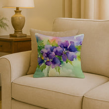 Load image into Gallery viewer, New Jersey Violet in Watercolor Throw Pillow