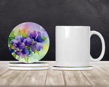 Load image into Gallery viewer, New Jersey Violet in Watercolor Large Sandstone Coasters Pack of 4
