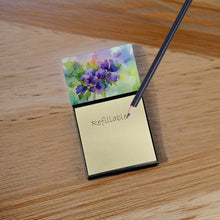 Load image into Gallery viewer, New Jersey Violet in Watercolor Sticky Note Holder- Refiilable Desk Accessory Note Pad