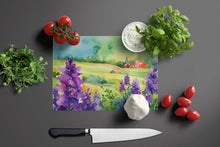 Load image into Gallery viewer, New Jersey Violet in Watercolor Glass Cutting Boards – Durable, Decorative Kitchen Art Large