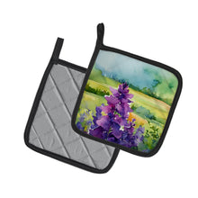 Load image into Gallery viewer, New Jersey Violet in Watercolor Pair of Pot Holders