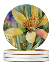 Load image into Gallery viewer, New Mexico Yucca Flower in Watercolor Large Sandstone Coasters Pack of 4