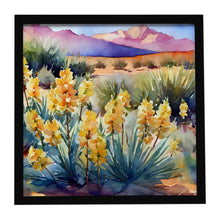 Load image into Gallery viewer, New Mexico Yucca Flower in Watercolor Framed Metal Print