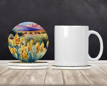 Load image into Gallery viewer, New Mexico Yucca Flower in Watercolor Large Sandstone Coasters Pack of 4